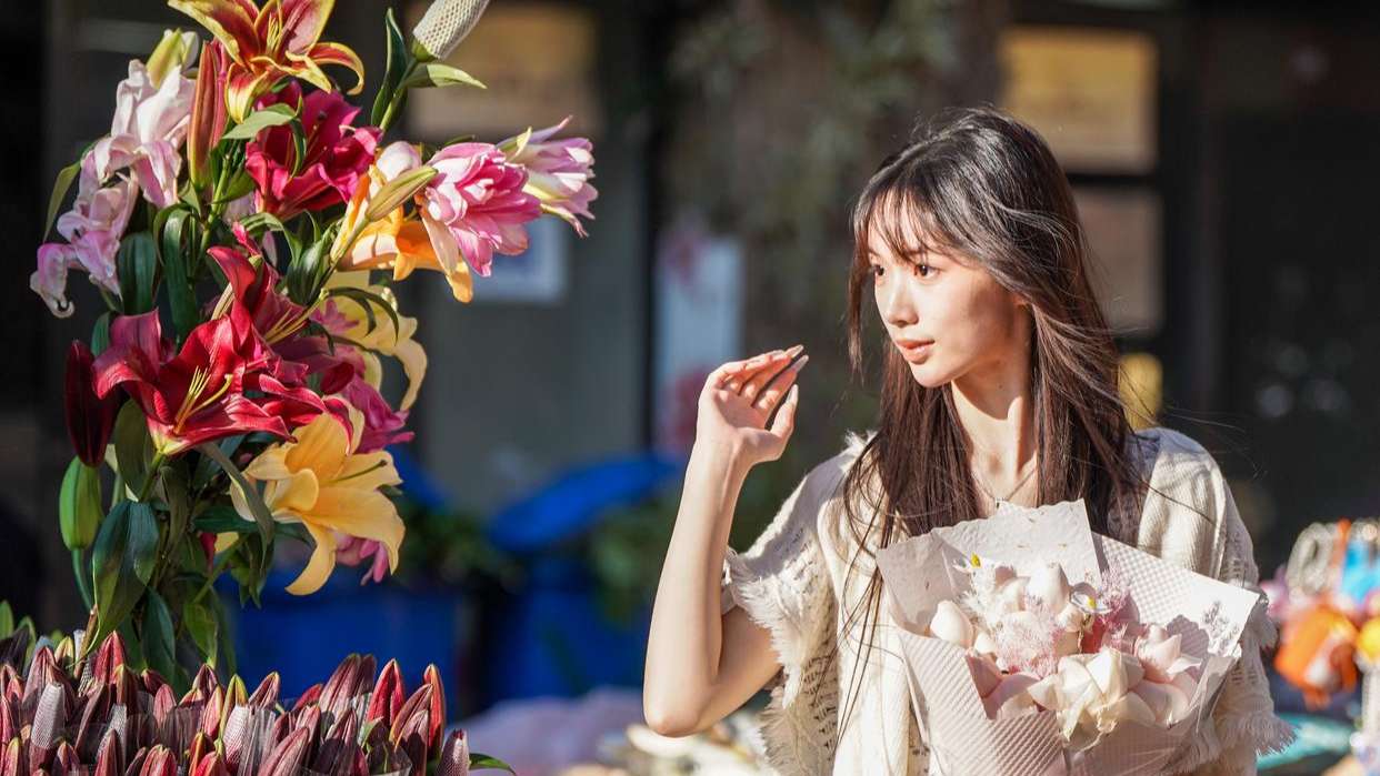 在春节节日消费的带动下，被誉为“亚洲花都”的云南省昆明市斗南花卉市场迎来年宵花销售热潮。